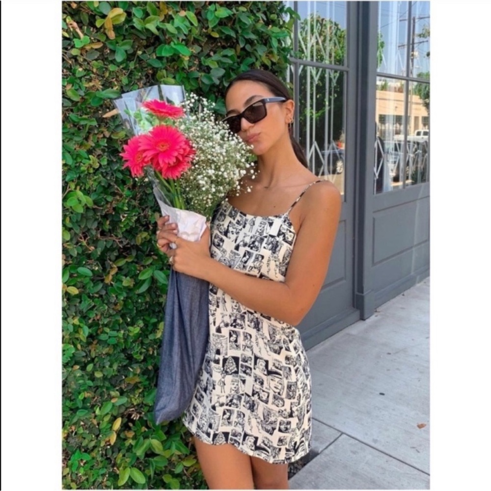 RARE Reformation Lindsay Dress in Newspaper